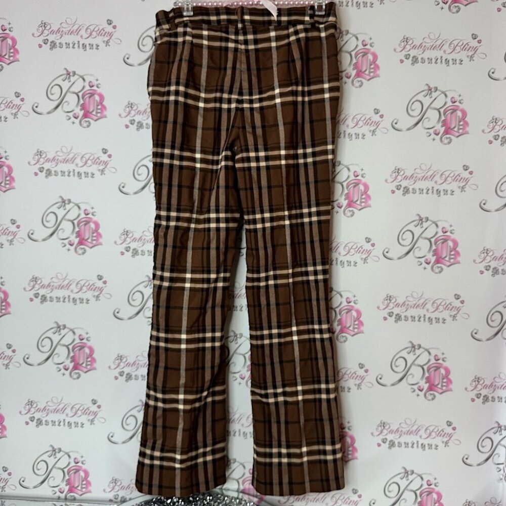 Jules & Leopold Brown Plaid Pants checkered white black brown